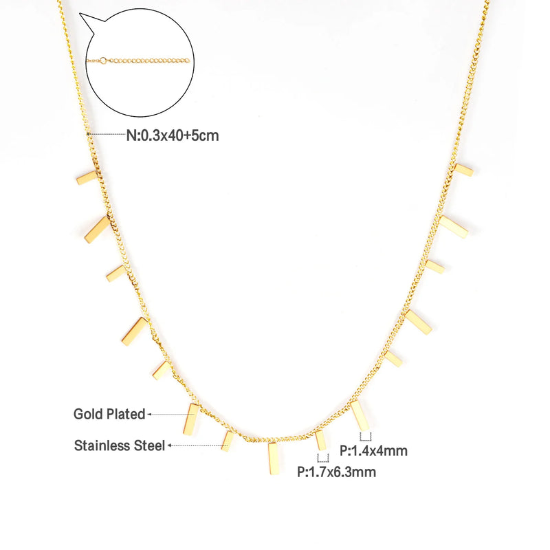 Golden Chains Necklaces Bohemia Star Heart Collier Stainless Steel Jewelry