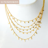 Golden Chains Necklaces Bohemia Star Heart Collier Stainless Steel Jewelry