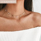 Golden Chains Necklaces Bohemia Star Heart Collier Stainless Steel Jewelry
