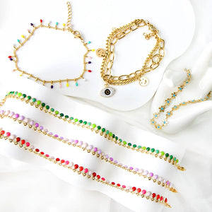 Stylish Green Beads Bracelet for Woman, Boho Summer Colorful Jewelry