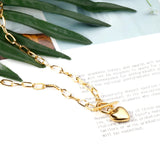 Heart Pendant Stainless Steel Necklace for Women Choker Collar