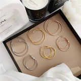Big Circle Hoop Earrings Classic Sterling Steel Women Jewelry