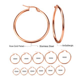 Big Circle Hoop Earrings Classic Sterling Steel Women Jewelry