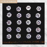 Round CZ Stud Earrings 10pairs/Lot for Woman Man Stainless Steel Silver Jewelry