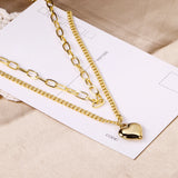 Heart Pendant Necklace Chunky Chain Choker Y2K Punk Jewelry