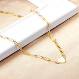 Heart Pendant Necklace Chunky Chain Choker Y2K Punk Jewelry