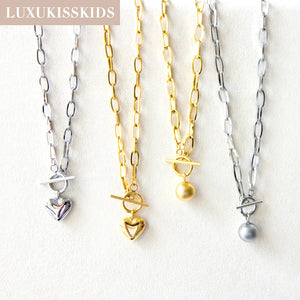 Heart Pendant Necklace Chunky Chain Choker Y2K Punk Jewelry