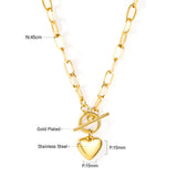 Heart Pendant Necklace Chunky Chain Choker Y2K Punk Jewelry