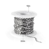 2mm Stainless Steel Box Chain 10M/Lots for DIY Jewelry Making