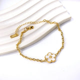 Green Opal Flower Charms Bracelet for Women