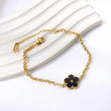 Green Opal Flower Charms Bracelet for Women