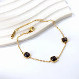 Green Opal Flower Charms Bracelet for Women