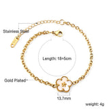 Green Opal Flower Charms Bracelet for Women
