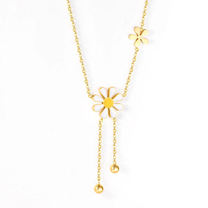 Romantic Daisy Pendant Necklace Stainless Steel Jewelry
