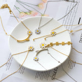 Romantic Daisy Pendant Necklace Stainless Steel Jewelry