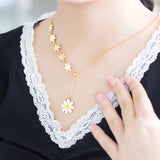 Romantic Daisy Pendant Necklace Stainless Steel Jewelry
