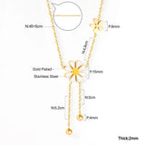 Romantic Daisy Pendant Necklace Stainless Steel Jewelry