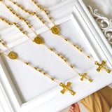 Christianity Rosary Beads Necklaces with Cross Pendant