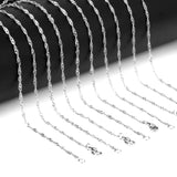 Singapore Twisted Chains Necklace 10pcs Golden/Steel 2mm DIY