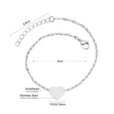 Heart Shape Anklet For Women Gold/Steel 20cm+5cm Adjustable Anklets