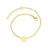 Heart Shape Anklet For Women Gold/Steel 20cm+5cm Adjustable Anklets