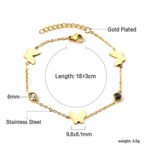 Plated Chain Bracelet with Fairy Charms for Women