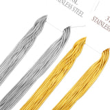 10PCS Gold/Stainless Steel 1mm Snake Chain Necklaces for Women Jewelry