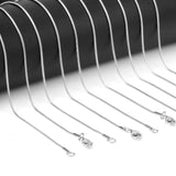 10PCS Gold/Stainless Steel 1mm Snake Chain Necklaces for Women Jewelry