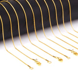 10PCS Gold/Stainless Steel 1mm Snake Chain Necklaces for Women Jewelry