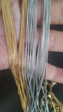 10PCS Gold/Stainless Steel 1mm Snake Chain Necklaces for Women Jewelry