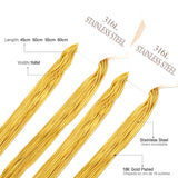 10PCS Gold/Stainless Steel 1mm Snake Chain Necklaces for Women Jewelry