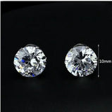 10 Pairs Crystal Stud Earrings Silver Plated Stainless Steel CZ Gift for Girls