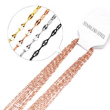 10Pc Lip Shape Water-Wave Chain 316L Stainless Steel Thin 2mm Necklace