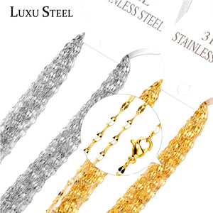 10Pc Lip Shape Water-Wave Chain 316L Stainless Steel Thin 2mm Necklace