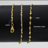 10Pc Lip Shape Water-Wave Chain 316L Stainless Steel Thin 2mm Necklace