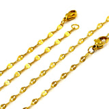 10Pc Lip Shape Water-Wave Chain 316L Stainless Steel Thin 2mm Necklace