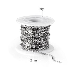 10m Stainless Steel Box Chain Necklace Men/Women Hiphop Accessories