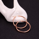 10mm-65mm Stainless Steel Hoops Rose Circle Earrings
