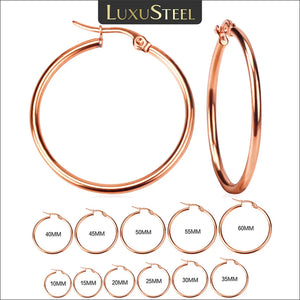 10mm-65mm Stainless Steel Hoops Rose Circle Earrings