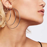 10mm-65mm Stainless Steel Hoops Rose Circle Earrings