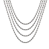 10pcs Stainless Steel Rope Chain Necklaces 2mm Silver No Fade DIY Pendants