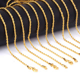 10pcs Stainless Steel Rope Chain Necklaces 2mm Silver No Fade DIY Pendants