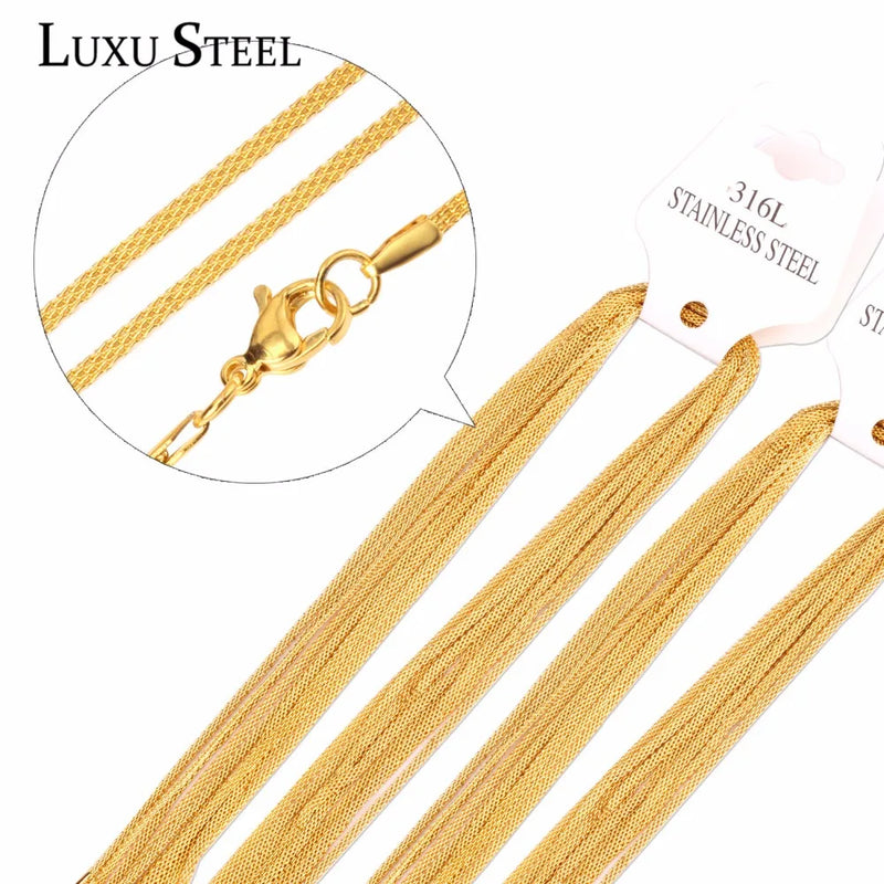10pcs Stainless Steel Lobster Clasp Chain Necklace