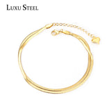 Flat Snake Chain Bracelets Stainless Steel Anklets Party Gift
