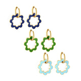 Colorful CZ Beads Boho Hoop Earrings