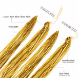 2MM Box Chains Necklace Stainless Steel No Fade DIY Jewelry 10Pcs/Lot