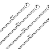 2MM Box Chains Necklace Stainless Steel No Fade DIY Jewelry 10Pcs/Lot