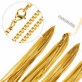 2MM Box Chains Necklace Stainless Steel No Fade DIY Jewelry 10Pcs/Lot