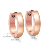 Smooth Silver Stainless Steel Hoop Earrings Punk Huggie Circle Ear Jewelry