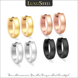 Smooth Silver Stainless Steel Hoop Earrings Punk Huggie Circle Ear Jewelry